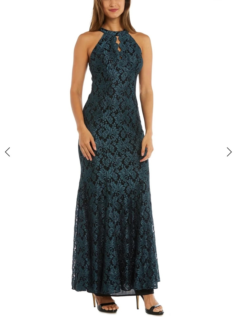 Nightway Long Glitter Formal Evening Petite Dress